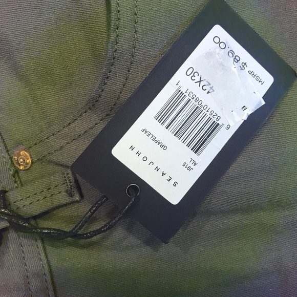 NEW…Sean John Mercer army green cargo stretch jeans - Picture 6 of 15